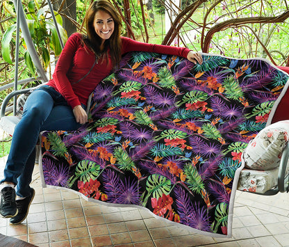 Tropical Hawaiian Jungle Print Quilt