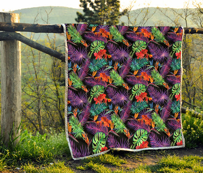 Tropical Hawaiian Jungle Print Quilt