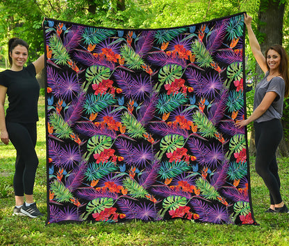 Tropical Hawaiian Jungle Print Quilt
