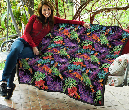 Tropical Hawaiian Jungle Print Quilt
