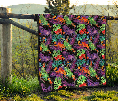 Tropical Hawaiian Jungle Print Quilt