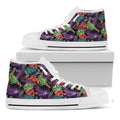Tropical Hawaiian Jungle Print White High Top Sneakers