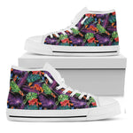 Tropical Hawaiian Jungle Print White High Top Shoes