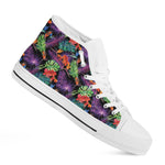 Tropical Hawaiian Jungle Print White High Top Shoes