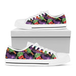 Tropical Hawaiian Jungle Print White Low Top Shoes