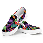 Tropical Hawaiian Jungle Print White Slip On Shoes