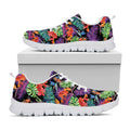 Tropical Hawaiian Jungle Print White Running Shoes
