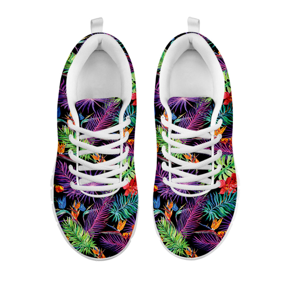 Tropical Hawaiian Jungle Print White Sneakers