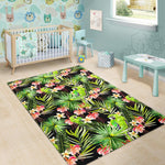Tropical Hawaiian Parrot Pattern Print Area Rug GearFrost