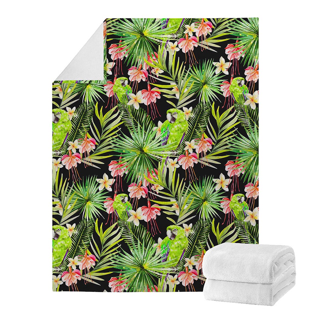 Tropical Hawaiian Parrot Pattern Print Blanket