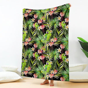 Tropical Hawaiian Parrot Pattern Print Blanket