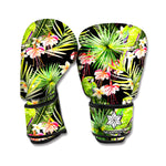 Tropical Hawaiian Parrot Pattern Print Boxing Gloves