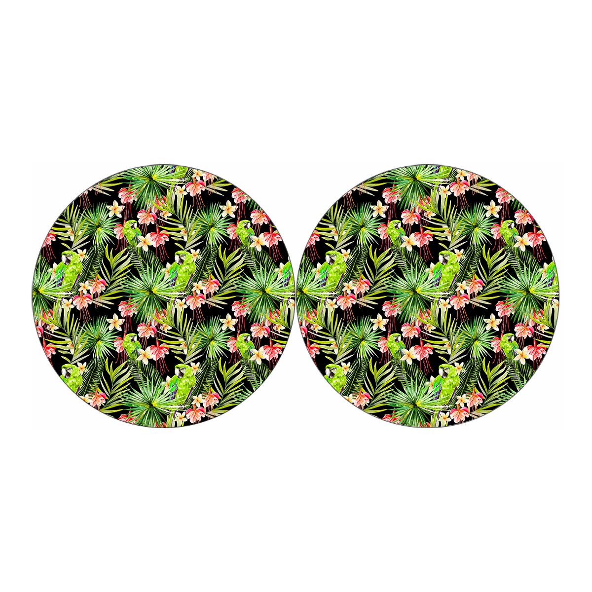 Tropical Hawaiian Parrot Pattern Print Car Coasters