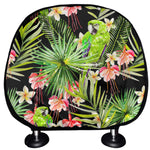 Tropical Hawaiian Parrot Pattern Print Car Headrest Covers
