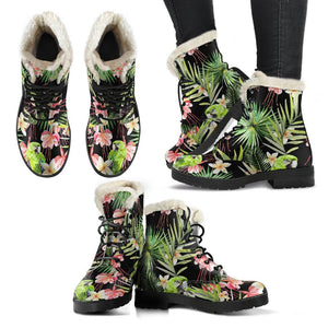 Tropical Hawaiian Parrot Pattern Print Comfy Boots GearFrost