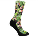 Tropical Hawaiian Parrot Pattern Print Crew Socks