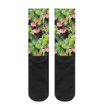 Tropical Hawaiian Parrot Pattern Print Crew Socks