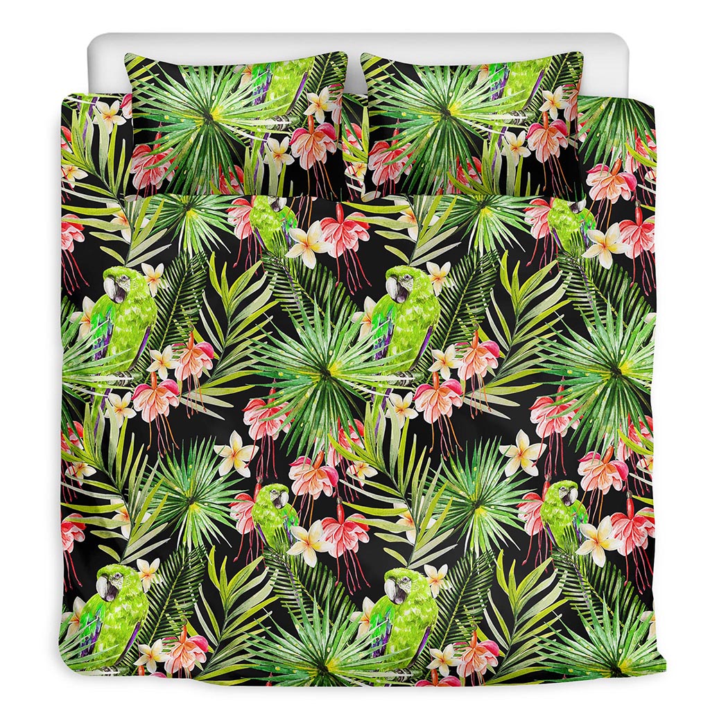 Tropical Hawaiian Parrot Pattern Print Duvet Cover Bedding Set
