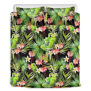 Tropical Hawaiian Parrot Pattern Print Duvet Cover Bedding Set