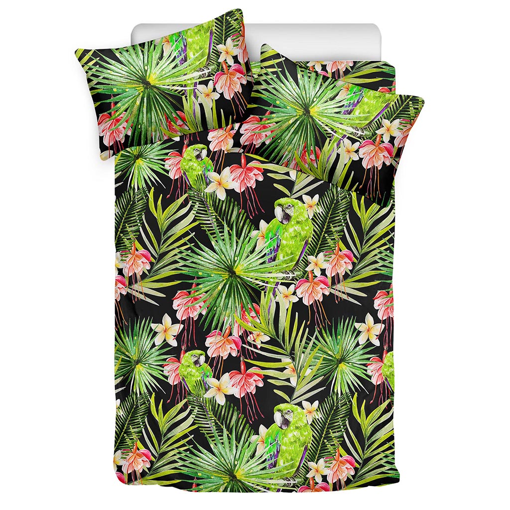 Tropical Hawaiian Parrot Pattern Print Duvet Cover Bedding Set