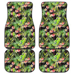 Tropical Hawaiian Parrot Pattern Print Front and Back Car Floor Mats