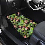 Tropical Hawaiian Parrot Pattern Print Front and Back Car Floor Mats