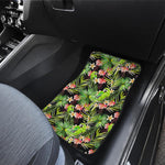 Tropical Hawaiian Parrot Pattern Print Front and Back Car Floor Mats