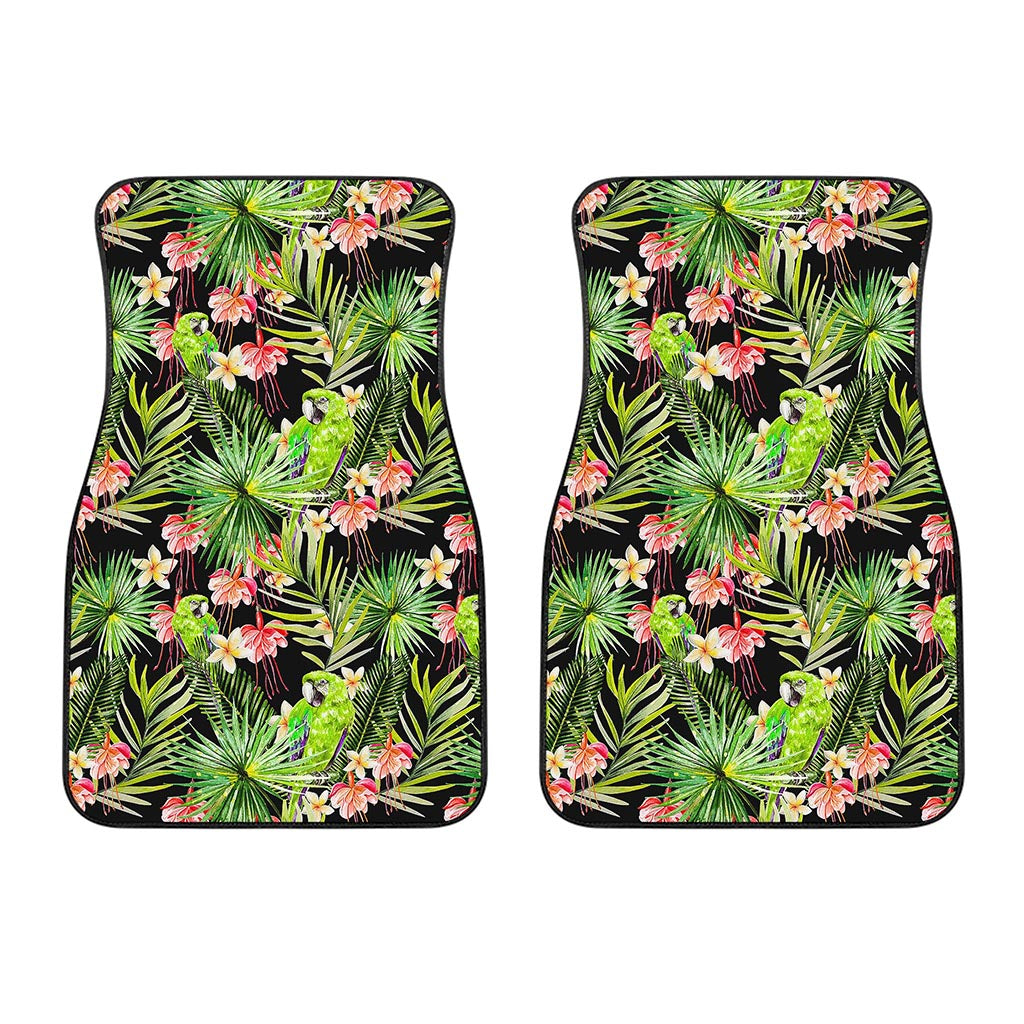 Tropical Hawaiian Parrot Pattern Print Front Car Floor Mats