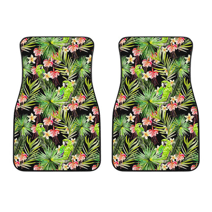 Tropical Hawaiian Parrot Pattern Print Front Car Floor Mats