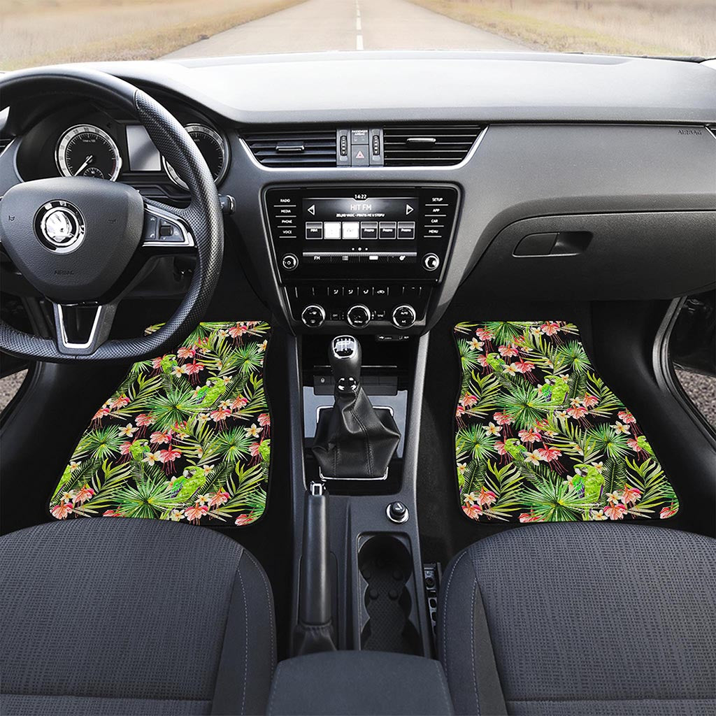 Tropical Hawaiian Parrot Pattern Print Front Car Floor Mats