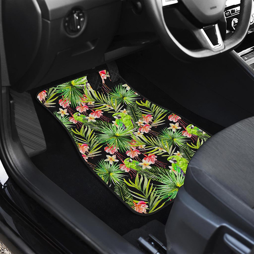 Tropical Hawaiian Parrot Pattern Print Front Car Floor Mats