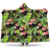 Tropical Hawaiian Parrot Pattern Print Hooded Blanket