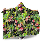 Tropical Hawaiian Parrot Pattern Print Hooded Blanket