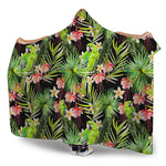 Tropical Hawaiian Parrot Pattern Print Hooded Blanket