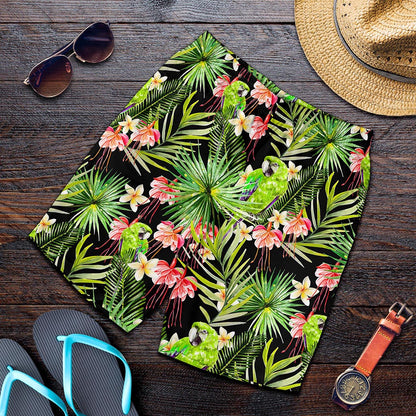 Tropical Hawaiian Parrot Pattern Print Men's Shorts