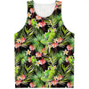 Tropical Hawaiian Parrot Pattern Print Men's Tank Top