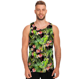 Tropical Hawaiian Parrot Pattern Print Men's Tank Top