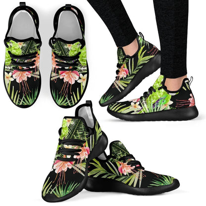 Tropical Hawaiian Parrot Pattern Print Mesh Knit Shoes GearFrost