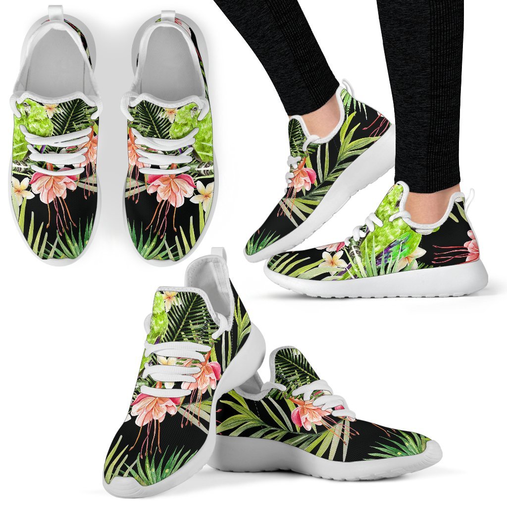 Tropical Hawaiian Parrot Pattern Print Mesh Knit Shoes GearFrost
