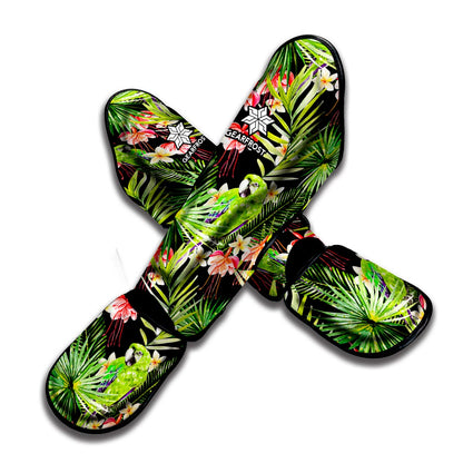 Tropical Hawaiian Parrot Pattern Print Muay Thai Shin Guard
