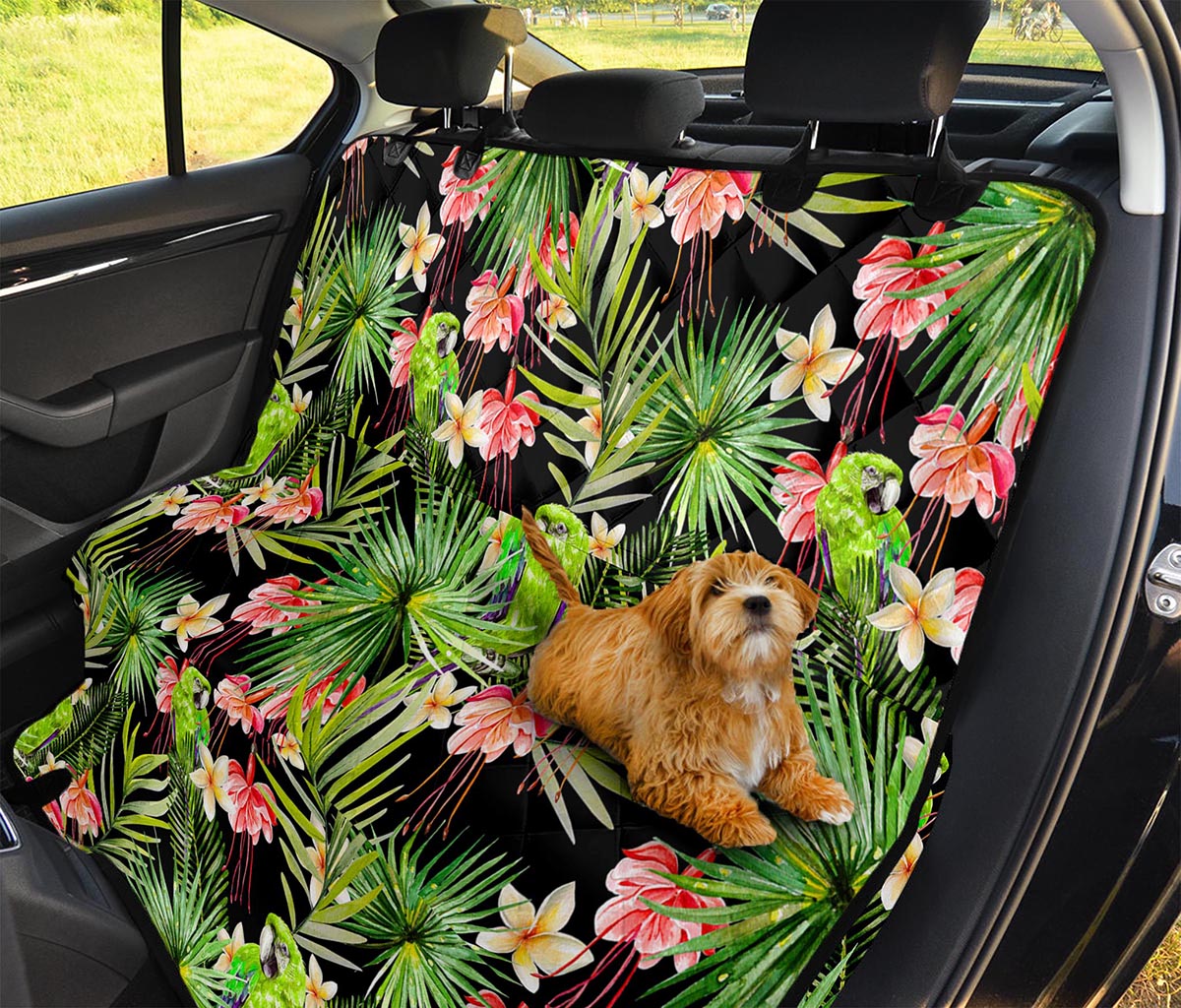 Tropical Hawaiian Parrot Pattern Print Pet Car Back Seat Cover