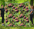 Tropical Hawaiian Parrot Pattern Print Quilt