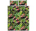 Tropical Hawaiian Parrot Pattern Print Quilt Bed Set