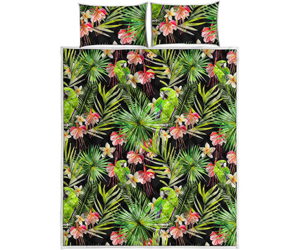 Tropical Hawaiian Parrot Pattern Print Quilt Bed Set