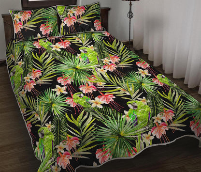 Tropical Hawaiian Parrot Pattern Print Quilt Bed Set