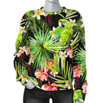 Tropical Hawaiian Parrot Pattern Print Women's Crewneck Sweatshirt GearFrost