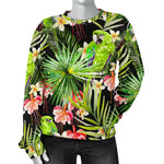 Tropical Hawaiian Parrot Pattern Print Women's Crewneck Sweatshirt GearFrost