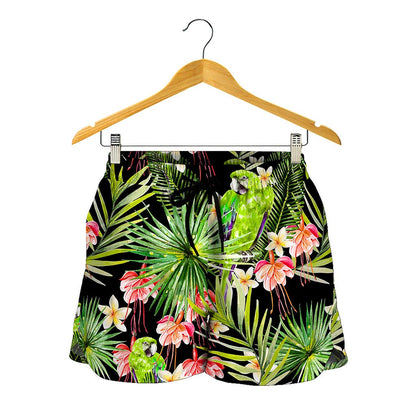 Tropical Hawaiian Parrot Pattern Print Women's Shorts