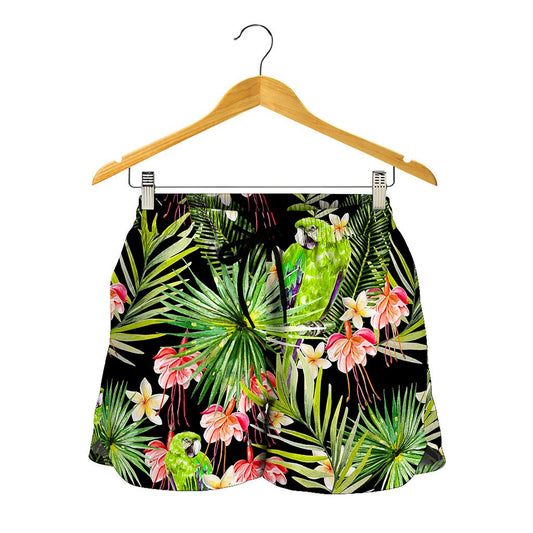 Tropical Hawaiian Parrot Pattern Print Women's Shorts