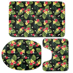 Tropical Hibiscus Aloha Pattern Print 3 Piece Bath Mat Set